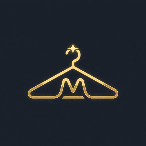 The Mirrorly app icon: a gold hanger with an M on a dark background