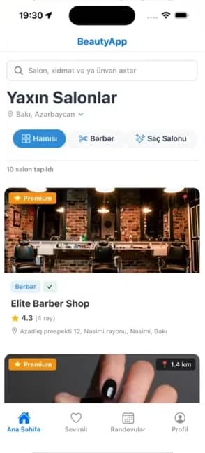 Salons nearby: Distance comes from GPS.